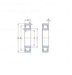 CUSCINETTO 25X52X15 A RULLI CILINDRICI NU205 ECJ ISB