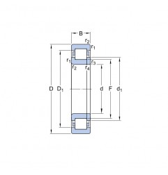 CUSCINETTO 35X72X17 A RULLI CILINDRICI NUP207 ECJ ISB