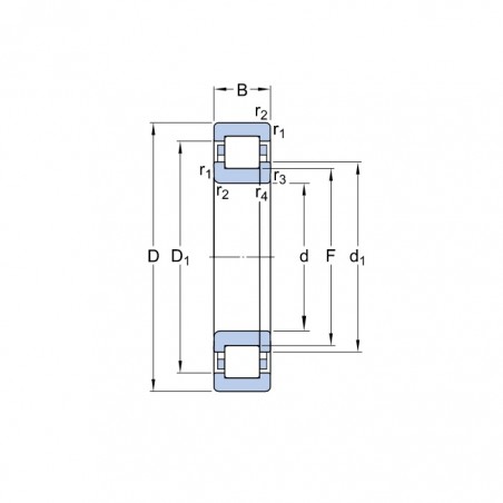 CUSCINETTO 35X72X17 A RULLI CILINDRICI NUP207 ECJ ISB