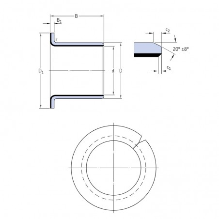 BOCCOLA 10x12x9 AUTOLUBRIFICATA FLANGIATA SF-1F ISB