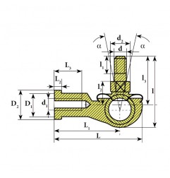 TERMINALE SFERICO 8X1,25 ANGOLARE SQ8CRS ISB