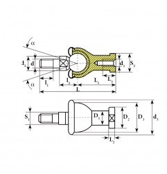 TERMINALE SFERICO 10X1,25 DRITTO SQZ10CRS ISB