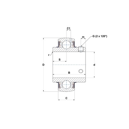 CUSCINETTO 25X52X17/34 PER SUPPORTO YAR - SUC205 INOX ISB