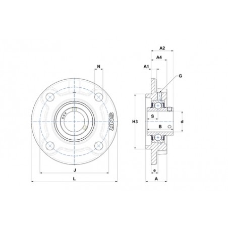 SUPPORTO FORO 25 FLANGIA TONDA UCFSC205 INOX ISB