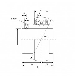 CUSCINETTO 25X52X17/34 PER SUPPORTO UC205 ISB