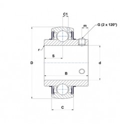 CUSCINETTO 30X62X38.1 PER SUPPORTO UC206 ISB