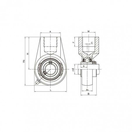 SUPPORTO FORO 30 PENSILE 3/4 GAS UCECH206 ISB