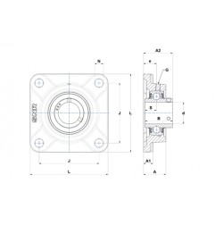 SUPPORTO FORO 12 FLANGIA QUADRA UCF201 ISB