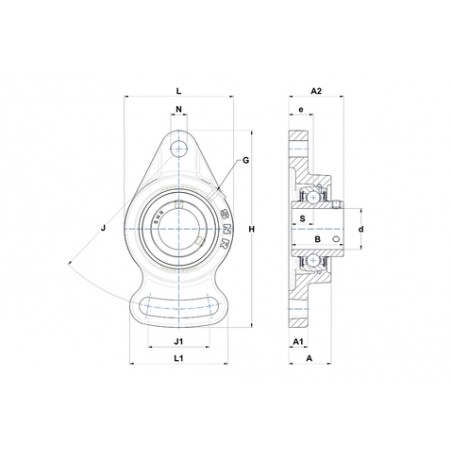 SUPPORTO FORO 35 A FLANGIA ORIENTABILE UCFA207 ISB