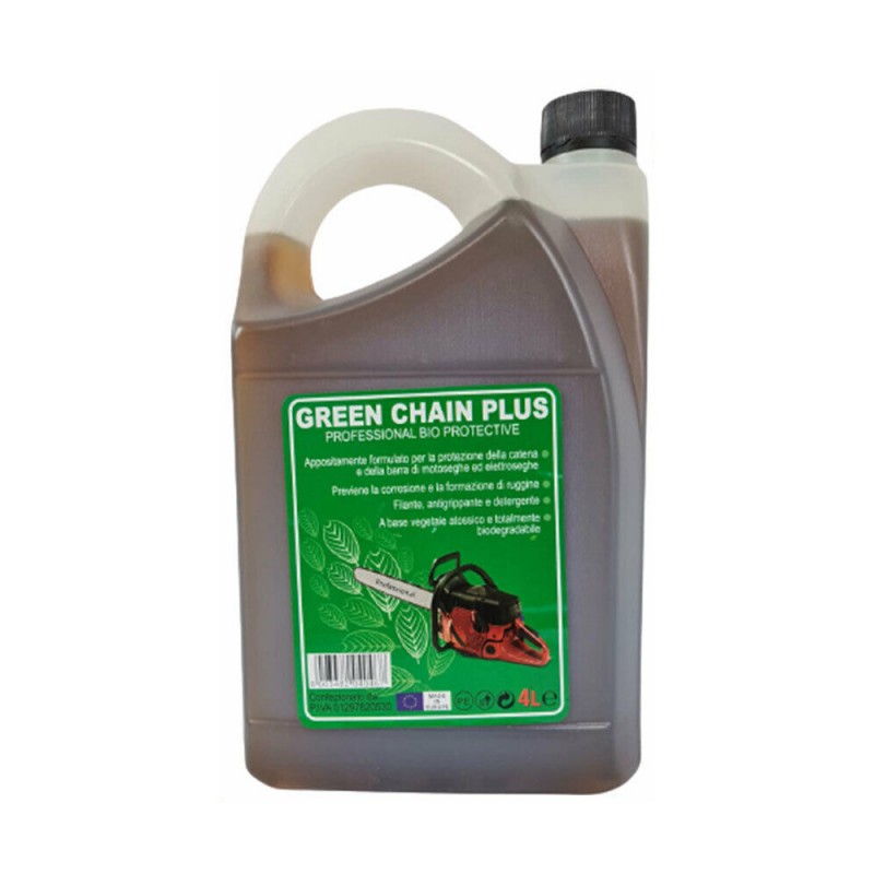 OLIO PROTETTIVO PER CATENE MOTOSEGA GREEN CHAIN PLUS 4 LT