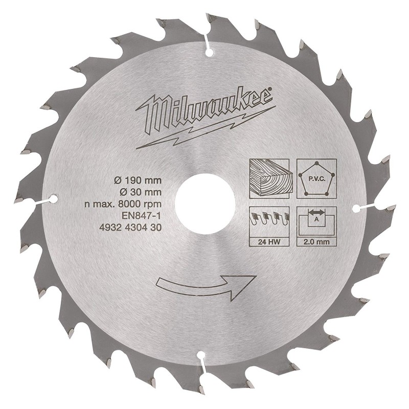 LAMA CIRCOLARE PER LEGNO 190X30 MM Z24 4932430430