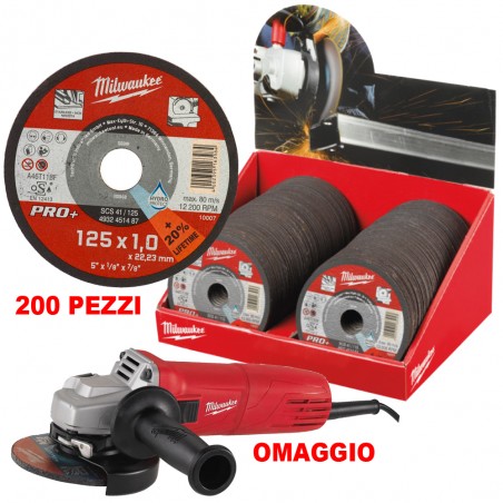 200 DISCHI DA TAGLIO 125X1 PRO+ PER METALLI + SMERIGLIA AG10-125EK 4932451488