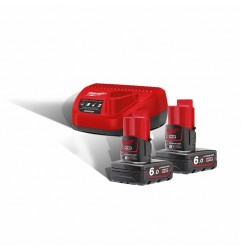 ENERGY KIT 2 BATTERIE 12V 6AH + CARICABATTERIE  M12NRG-602