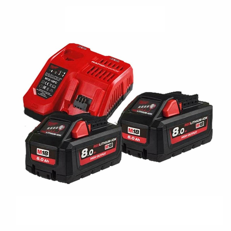 ENERGY KIT 2 BATTERIE 18V 8Ah + CARICABATTERIE  M18HNRG-802