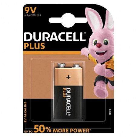 BATTERIA DURACELL PLUS 9V TORCIA PIATTA ALCALINA 1PZ 6LR61