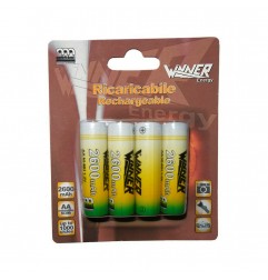 BATTERIA RICARICABILE STILO AA 2600mAh 4 PZ MKC