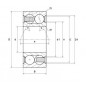 CUSCINETTO 25X52X20.6 2 CORONE DI SFERE CONTATTO OBLIQUO 3205A C3 NTN