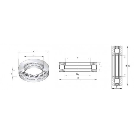 CUSCINETTO 40X60X13 ASSIALE A SFERE 51108 NTN