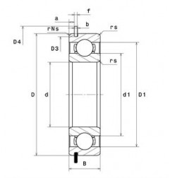 CUSCINETTO 25X47X12 1 CORONA DI SFERE 6005 NR NTN