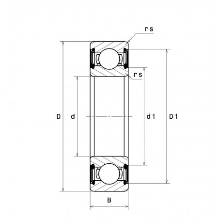 CUSCINETTO 25X62X17 1 CORONA DI SFERE 6305LLB NTN