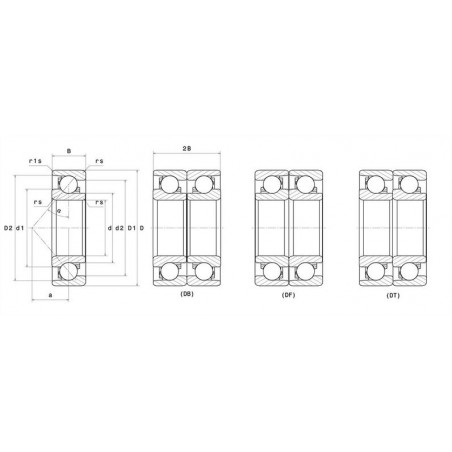 CUSCINETTO 17X40X12 1 CORONA DI SFERE CONTATTO OBLIQUO 7203 NTN