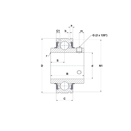 CUSCINETTO 40X80X21/49.2 PER SUPPORTO YAR - UC208-108D1W3 NTN