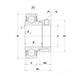 CUSCINETTO 30X62X16/35.7 PER SUPPORTO YET - AEL - ES206G2 NTN