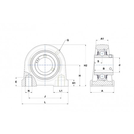 SUPPORTO FORO 17 RITTO M-UCUP203D1 - UCPA203 NTN