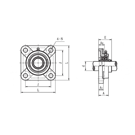 SUPPORTO FORO 30 FLANGIA QUADRA UCFX06 NTN