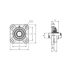 SUPPORTO FORO 70 FLANGIA QUADRA UCFX14 NTN