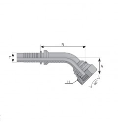 FEMMINA 45 1/8" GAS PER TUBO 3/16" SV60