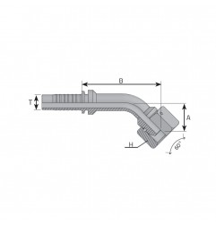 FEMMINA 45 1/4" GAS PER TUBO 1/4" SV60 DADO SPINATO