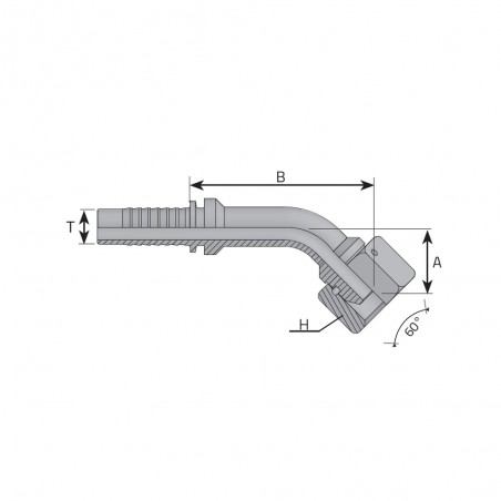 FEMMINA 45 1/4" GAS PER TUBO 1/4" SV60 DADO SPINATO