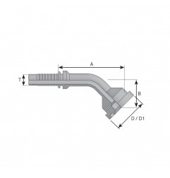 FLANGIA 45 3000 1/2" PER TUBO 1/2"