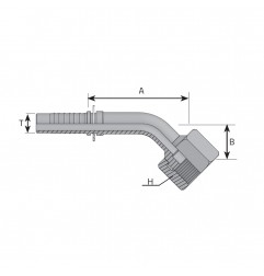 FEMMINA 45 11/16" ORFS PER TUBO 1/4"