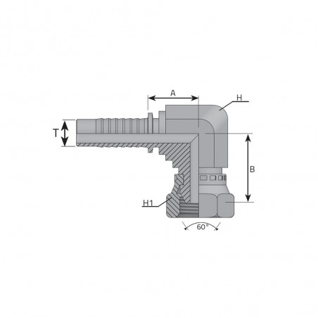 FEMMINA 90 1/2" GAS PER TUBO 1/2" SV60 COMPATTA