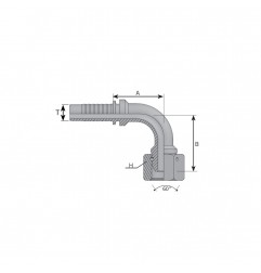 FEMMINA 90 1.1/4" GAS PER TUBO 1" SV60 DADO SPINATO+OR