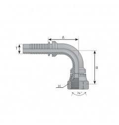 FEMMINA 90 7/16" JIC PER TUBO 3/16" SV37