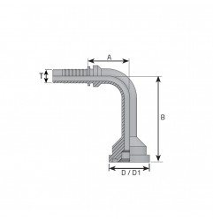 FLANGIA 90 3000 3/4" PER TUBO 3/4" LONG DROP