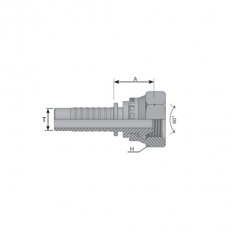 FEMMINA DIRITTA 10x1 PER TUBO 1/4" SV60