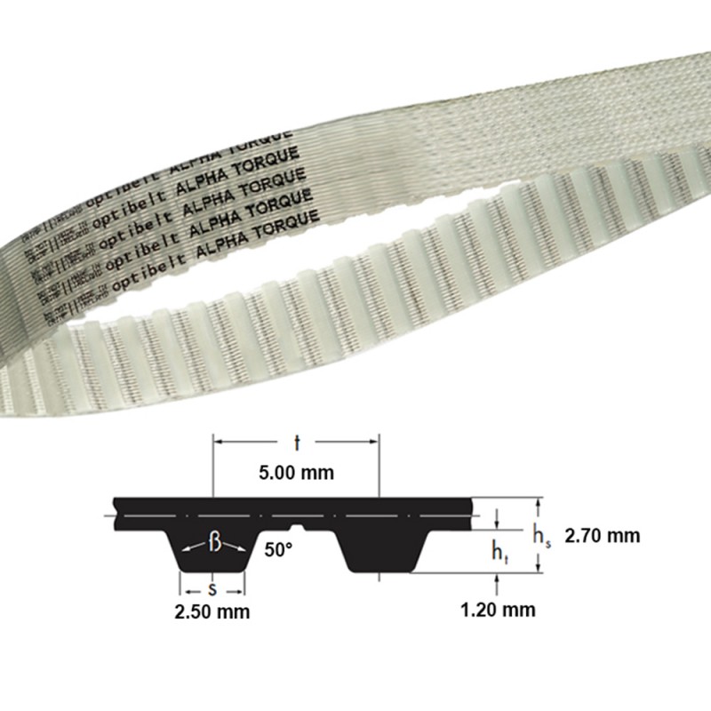 MANICOTTO DENTATO AT5 390 NR DENTI 78 POLIURETANO ALPHA TORQUE (PREZZO AL MM)