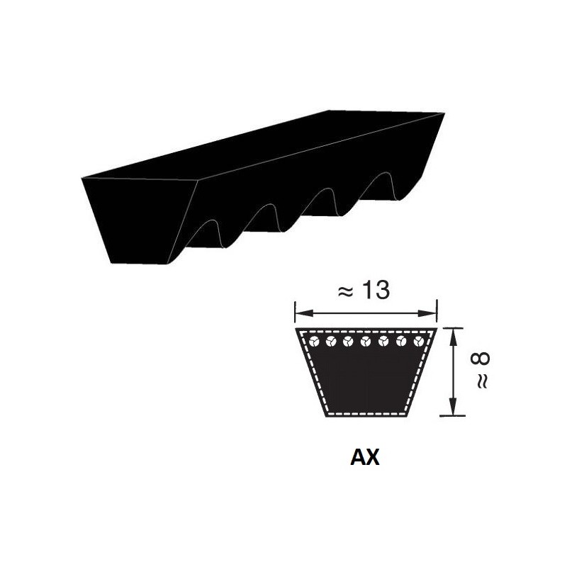 CINGHIA 13X812 AX35 TRAPEZOIDALE DENTELLATA OPTIBELT