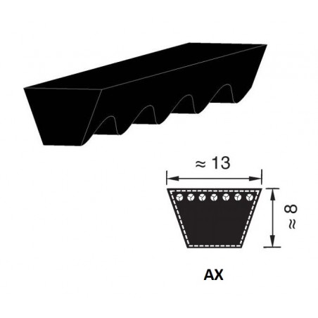 CINGHIA 13X812 AX35 TRAPEZOIDALE DENTELLATA OPTIBELT