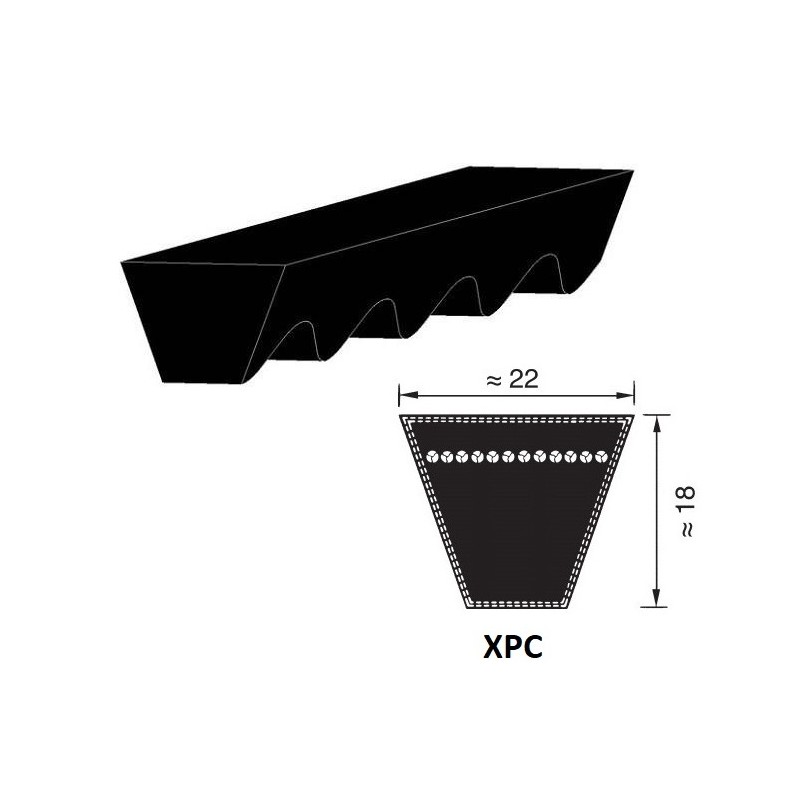 CINGHIA 22X2000 XPC2240 TRAPEZOIDALE DENTELLATA OPTIBELT