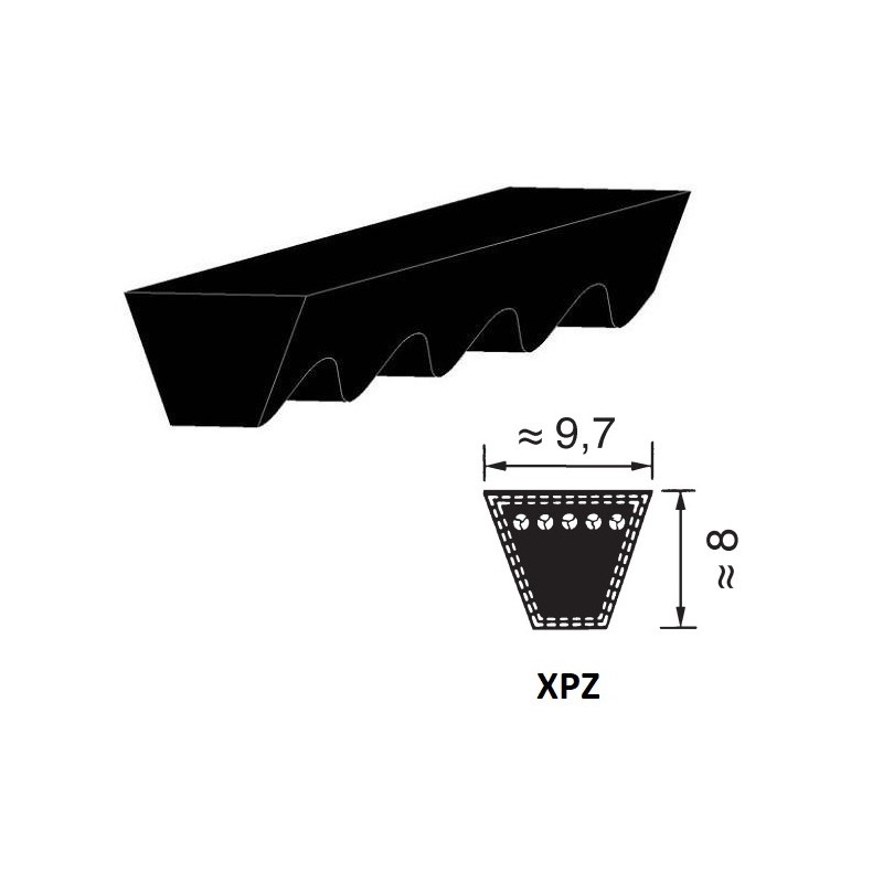 CINGHIA 9,7X1037 XPZ1037 TRAPEZOIDALE DENTELLATA OPTIBELT