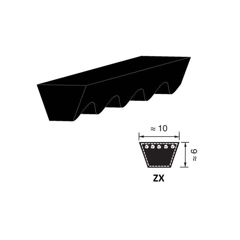 CINGHIA 10X752 ZX29 TRAPEZOIDALE DENTELLATA OPTIBELT