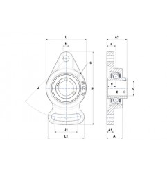 SUPPORTO FORO 30 A FLANGIA ORIENTABILE UCFA206