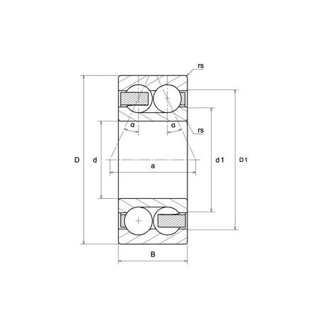 CUSCINETTO 70X125X39.7 2 CORONE DI SFERE CONTATTO OBLIQUO 3214A SNR