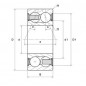 CUSCINETTO 12X32X16 2 CORONE DI SFERE CONTATTO OBLIQUO 5201 EEG15 SNR