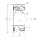 CUSCINETTO 15X35X16  2 CORONE DI SFERE CONTATTO OBLIQUO 5202 ZZG15 SNR